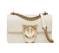 Pinko Love One Mini DC Ternero Seda, Bolsa para Mujer, Z14q_White Seta-Antique Gold, Talla única