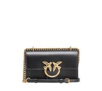 Pinko Love One Mini DC Vitello Seta, Bolsa Mujeres, Z99q_Negro-Antiguo Gold, Talla única