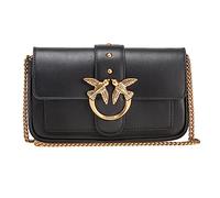 Pinko Love One Pocket C Vitello Seta, Bolso de Mano Mujeres, Negro, Talla única