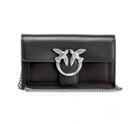 Pinko - LOVE ONE WALLET C VITELLO SETA, CARTERA LOVE ONE C VITELLO SETA Mujer, Z99O_NERO-OLD SILVER,