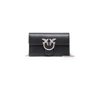 Pinko - LOVE ONE WALLET C VITELLO SETA, CARTERA LOVE ONE C VITELLO SETA Mujer, Z99O_NERO-OLD SILVER,