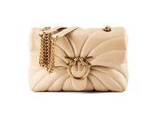 PINKO Love Puff Bolsa de hombro Piel 30 cm beige