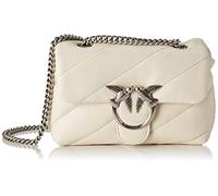 Pinko Bolso Love Puff Mini Napa de oveja Blanco Seta-Old Silver Talla única