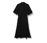 Pinko Macbeth Vestido De Sarga De Viscosa con Flecos cóctel, Z99_Negro Limousine, 32 para Mujer