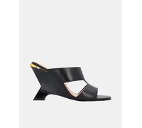 Pinko Mules de mujer en piel con cuña. Negro 38