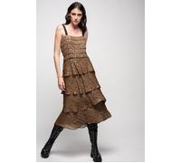 PINKO Preferire Abito Geo Fil Coupe Brown/black Talla: 40 | Vestidos Midi Outlet | Mujer | Marrón
