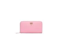 Pinko Ryder Zip Around Becerro Seda, Accesorio de Viaje-Billetera para Mujer, P31q_Rosa Marino-Antique Gold, 20