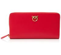 Pinko Ryder Zip Around Becerro Seda, Accesorio de Viaje-Billetera para Mujer, R30q_Rojo-Antique Gold, 20