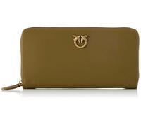 Pinko Ryder Zip Around Ternero Seda, Accesorio de Viaje-Billetera para Mujer, V62q_Abeto Verde Dorado, U