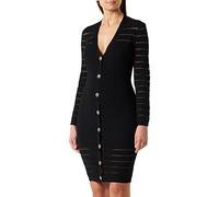 Pinko Sangria Vestido Costa Viscosa IR Informal, Z99_Negro Limousine, XL para Mujer