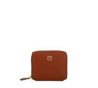 Pinko Taylor Zip Around - Cartera de piel de becerro de seda para mujer, Marrón (L48q Cuero), 11X3X13, CARTERA ZIP AROUND