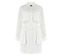 PINKO- Vestido camisero con cordón y bolsillos- Dresses- Mujer- Blanco- L- Vestido camisero con cordón y bolsillos