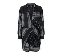 PINKO- Vestido Camisero con Estampado Paisley Bandana- Dresses- Mujer- Negro- S- Vestido Camisero con Estampado Paisley Bandana