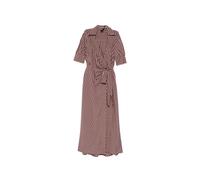 PINKO- Vestido Camisero Maxi a Rayas- Dresses- Mujer- Marrón- L- Vestido Camisero Maxi a Rayas