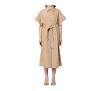 PINKO- Vestido Camisero Midi- Dresses- Mujer- Beige- S- Vestido Camisero Midi