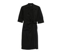 PINKO- Vestido cruzado de algodón con nudo frontal- Dresses- Mujer- Negro- XL- Vestido cruzado de algodón con nudo frontal