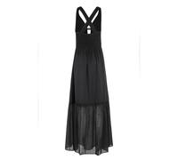 PINKO- Vestido Largo de Voile de Algodón con Cruz en la Espalda- Dresses- Mujer- Negro- S- Vestido Largo de Voile de Algodón con Cruz en la Espalda