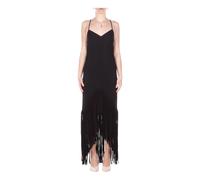 PINKO- Vestido Maxi con Flecos Badia- Dresses- Mujer- Negro- S- Vestido Maxi con Flecos Badia