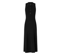 PINKO- Vestido Maxi de Canalé con Cuello- Dresses- Mujer- Negro- S- Vestido Maxi de Canalé con Cuello