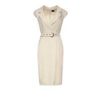PINKO- Vestido midi cruzado con cinturón- Dresses- Mujer- Beige- M- Vestido midi cruzado con cinturón