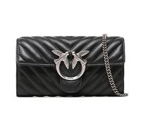 Pinko Wallet C Sheep Nappa, Love One Cartera C Oveja NAPA para Mujer, Z99O_Nero-Old Silver