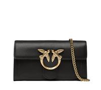 Pinko Wallet, Cartera Love One C Vitello Seta para Mujer, Z99Q_Nero-Antique Gold