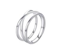 Pinky Promise - Anillo de boda para mujer, oro blanco de 9 K / 14 quilates, redondo, T 1/2, Oro blanco de 14 quilates, Sin piedra preciosa