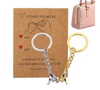 Pinky Promise - Juego de llaveros para parejas, llaveros creativos de metal con manos unidas, con tarjetas, colgantes personalizados y elegantes para el día de San Valentín para hombres y mujeres