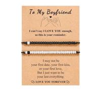 Pinky Promise Pulsera a juego para parejas, alma gemela, hombre, relaciones a larga distancia, regalos para mujeres, hombres, él, ella, dulce pareja regalo rosario, talla única, Plástico, Sin gemas