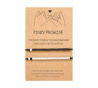 Pinky Promise - Pulsera a juego para parejas, hombres, relaciones a distancia, para mujeres, hombres, él, ella, lindos aretes colgantes para mujer, One Size, Plástico