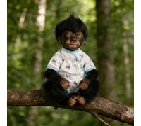 Pinky Reborn Muñecas recién nacidas hechas a mano de 18 pulgadas y 45 cm, muñecas de bebé mono y niño, muñeca realista de tela suave, el mejor regalo para niños de Navidad