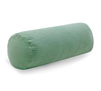 PinkZebra Funda para cojín cervical de muselina, aprox. 15 x 40 cm, funda para rollo cervical con cremallera, funda para rollo de cuello, funda para rollo de cuello, color esmeralda