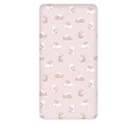 PinkZebra Sábana bajera ajustable de 60 x 120 x 12 cm, sábana bajera de algodón, sábana bajera ajustable para bebé y niño, Öko-Tex Standard 100, diseño de animales soñadores