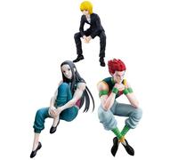 Pinloo 3PCS Illumi Zaoldyck Figuras de Hisoka Sentado Figuras Kurapika Figura de Acción PVC Estatua Modelo Regalos para fans Anime Personaje Figurina