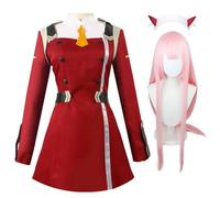 Pinloo Zero Two Cosplay Disfraces Set completo S-XXL 02 Cosplay Costume Anime Zero Two Disfraces con Wig Halloween Comic Con 02 Uniform Outfit