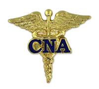 PinMart Certificado del Auxiliar de enfermería Caduceo Azul CNA Pin de Solapa