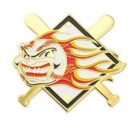 pinmart de béisbol deportes de pelota en llamas Trading esmalte Pin de solapa