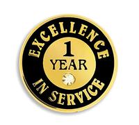 pinmart de la excelencia en el servicio chapado en oro esmalte Pin de solapa w/Rhinestone - 1 año