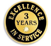 pinmart de la excelencia en el servicio chapado en oro esmalte Pin de solapa w/Rhinestone - 3 años