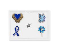 pinmart de maltrato infantil conciencia azul cinta de corazón esmalte solapa Pin Set