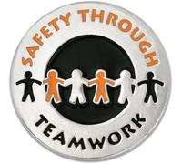 PinMart de Seguridad a través de Trabajo en Equipo Enamel Lapel Pin