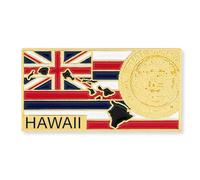 PinMart del Estado Forma de Hawaii y Pin de Solapa de Bandera de Hawái 1 - 1/4 "