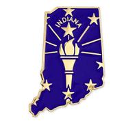 pinmart del Estado Forma de Indiana y Indiana bandera Pin de solapa