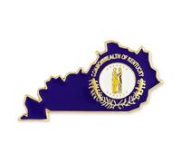 PinMart del Estado Forma de Kentucky y Kentucky Bandera Pin de Solapa