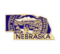 pinmart del Estado Forma de Nebraska y Nebraska bandera Pin de solapa