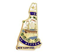 PinMart del Estado Forma de Nueva Hampshire y New Hampshire Bandera Pin de Solapa