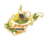 pinmart del Estado Forma de West Virginia y West Virginia bandera Pin de solapa