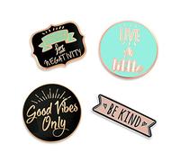PinMart Good Vibes Motivational Inspirational Enamel Lapel Pin Set