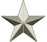 PinMart Militar de la 3D 5 Punto Estrella Plateada Pin de Solapa