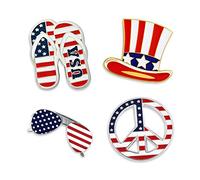 pinmart patriortic del 4 de julio de la bandera americana esmalte de solapa Pin Set